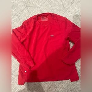 Figs Red long sleeve scrub top